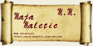 Maja Maletić vizit kartica